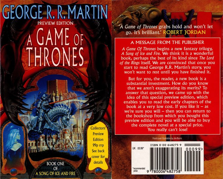 The Collectors’ Preview Edition of A Game of Thrones by George R. R. Martin, Book One of A Song of Ice and Fire.