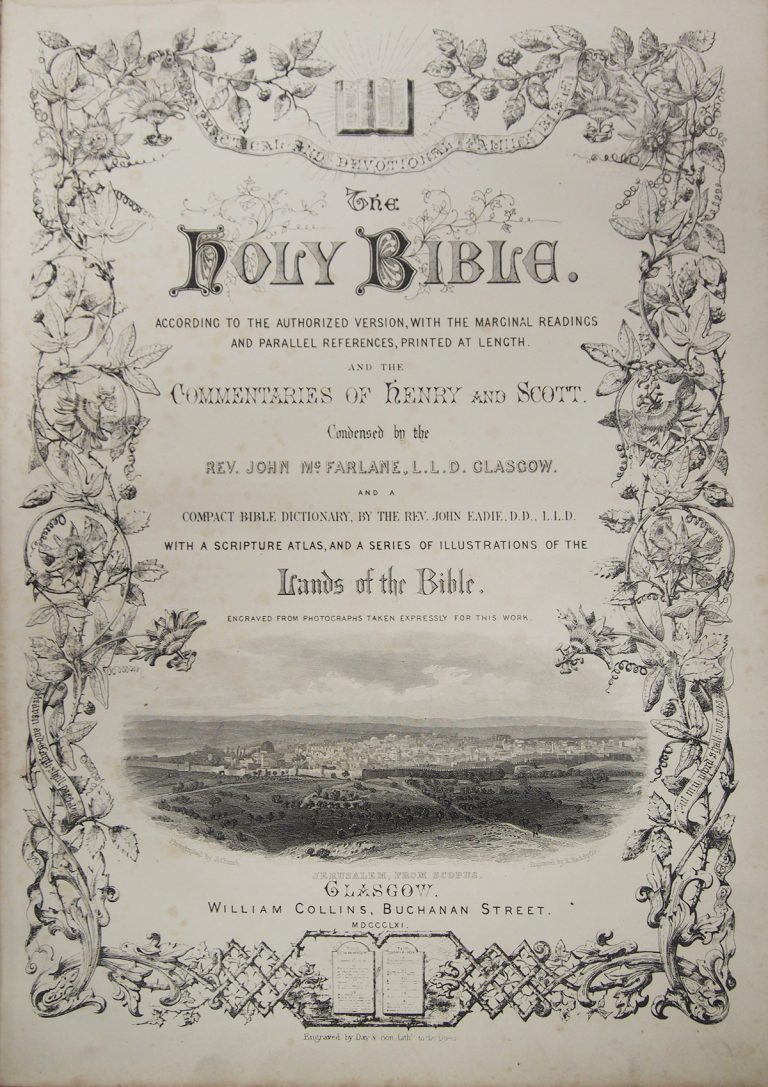 The Hole Bible. According to the authorized version, with the marginal readings and parallel references, printed at Length. (Cover)