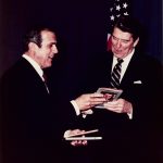 Sam Moore with Ronald Reagan