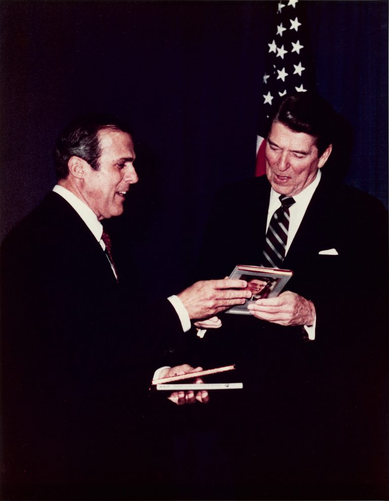 Sam Moore with Ronald Reagan