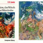Original cover artwork for a 1965 edition of The Lion, the Witch and the Wardrobe by C. S. Lewis