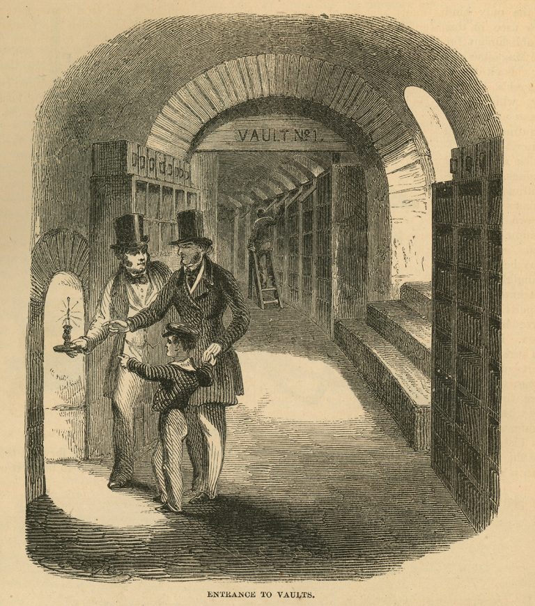 Vaults in the Harper & Brothers offices where stereotyped plates were stored (circa 1855).