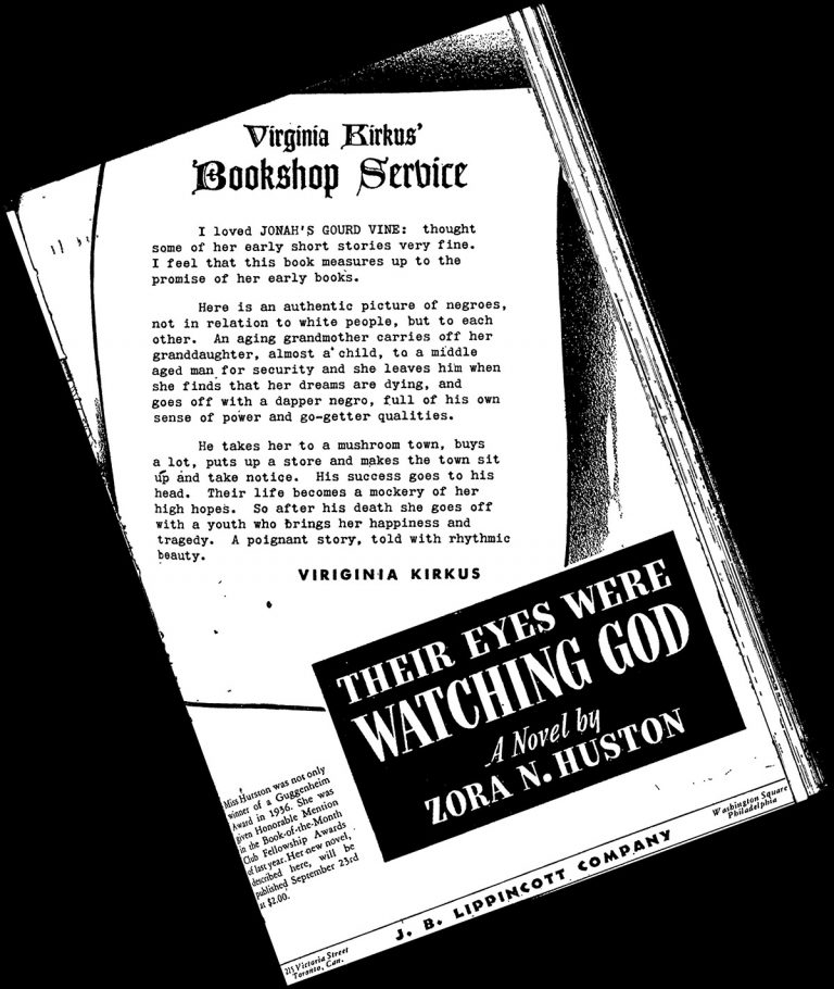 Photocopy of a newspaper review of "Their eyes were watching God"