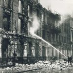 The 1940 destruction of the Collins Bridewell Place offices.